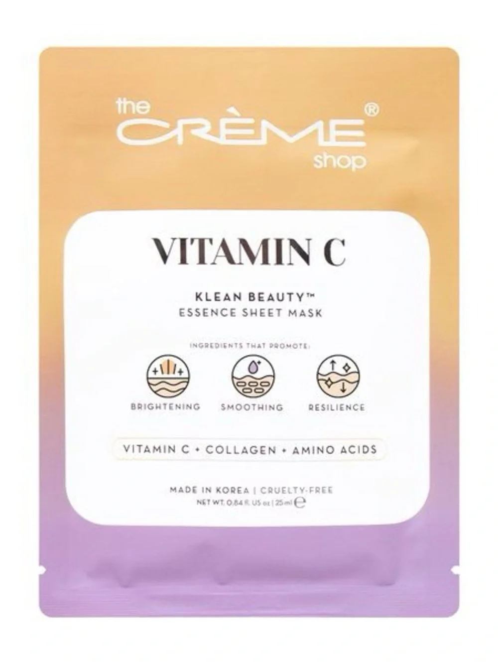 The Crème Shop Vitamin C Essence Sheet Mask - Peach & Lavender Set of 5